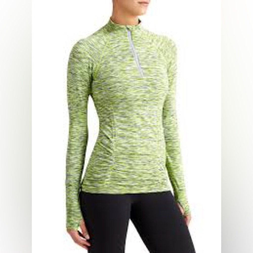 ATHLETA Fast Track‎ Half Zip Pullover Lime Green